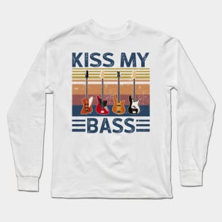 Vintage Kiss My Bass Guitar Long Sleeve T-Shirt